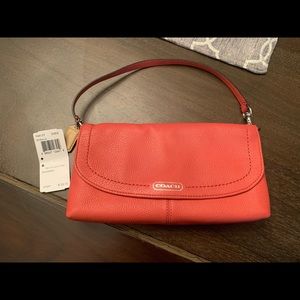 COACH Sienna Leather Coral Wristlet/Clutch